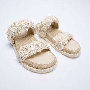 Zara Woven Flat Jute Sandals